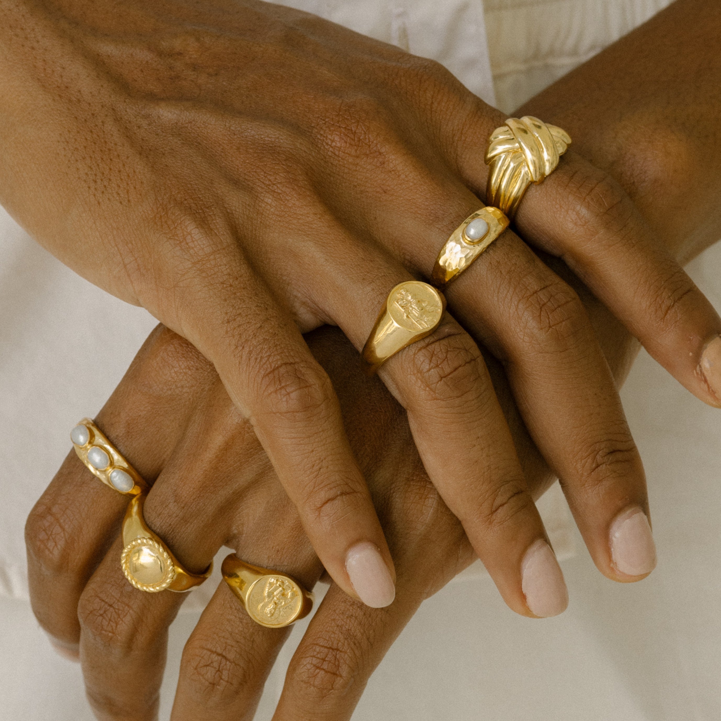 Tina Turner Plaited Ring - Gold