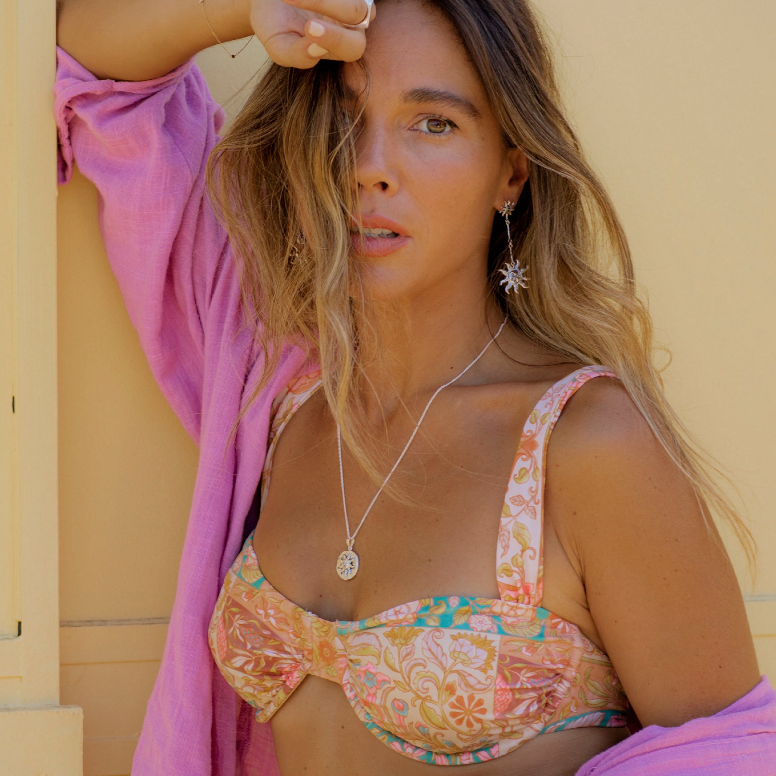 Neri x Luna & Rose - Double Sunshine Earrings - Silver