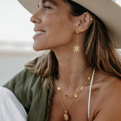 Neri x Luna & Rose - Moon & Sun Stud Earrings - Gold