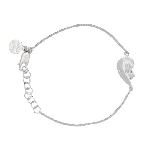 BFF Broken Heart Bracelet SET of 2 - Silver