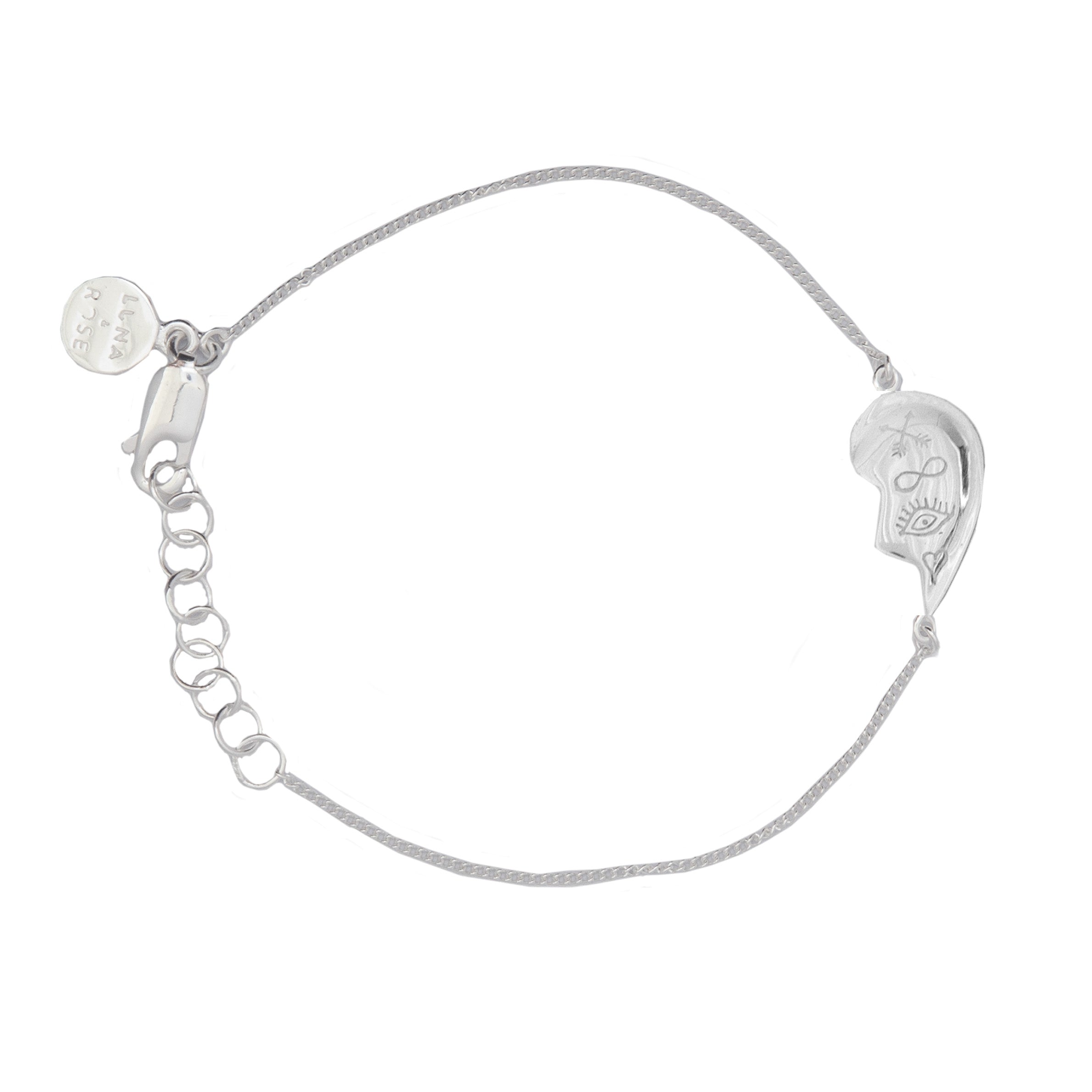 BFF Broken Heart Bracelet SET of 2 - Silver