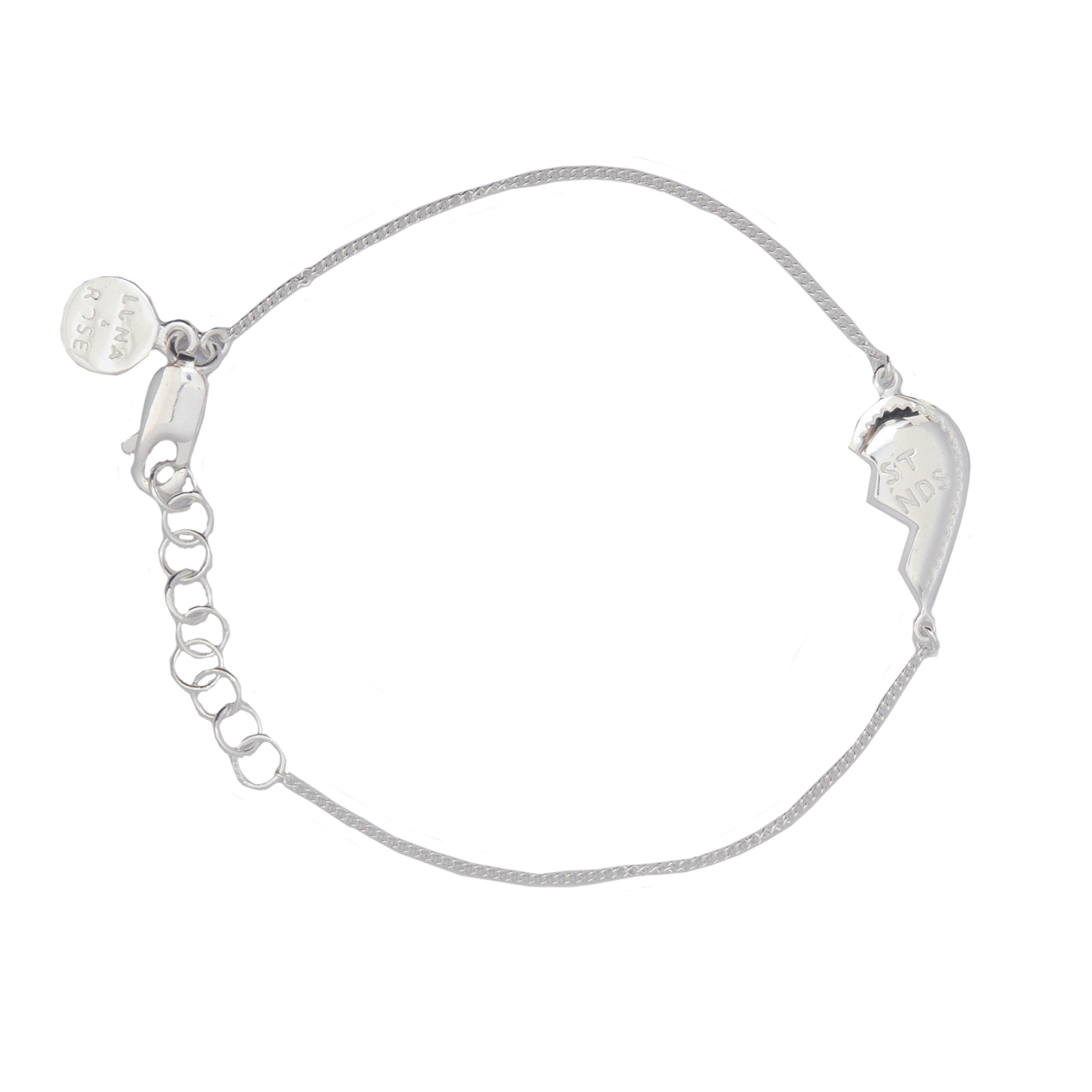 BFF Broken Heart Bracelet SET of 2 - Silver