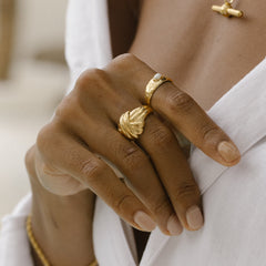 Tina Turner Plaited Ring - Gold