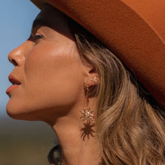 Neri x Luna & Rose - Moon & Sun Stud Earrings - Gold