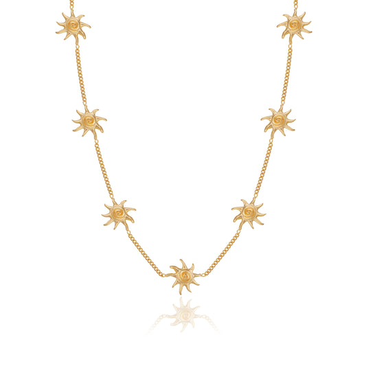 Neri x Luna & Rose - Celestial Sun Necklace - Gold