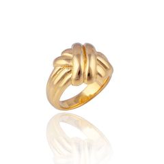 Tina Turner Plaited Ring - Gold