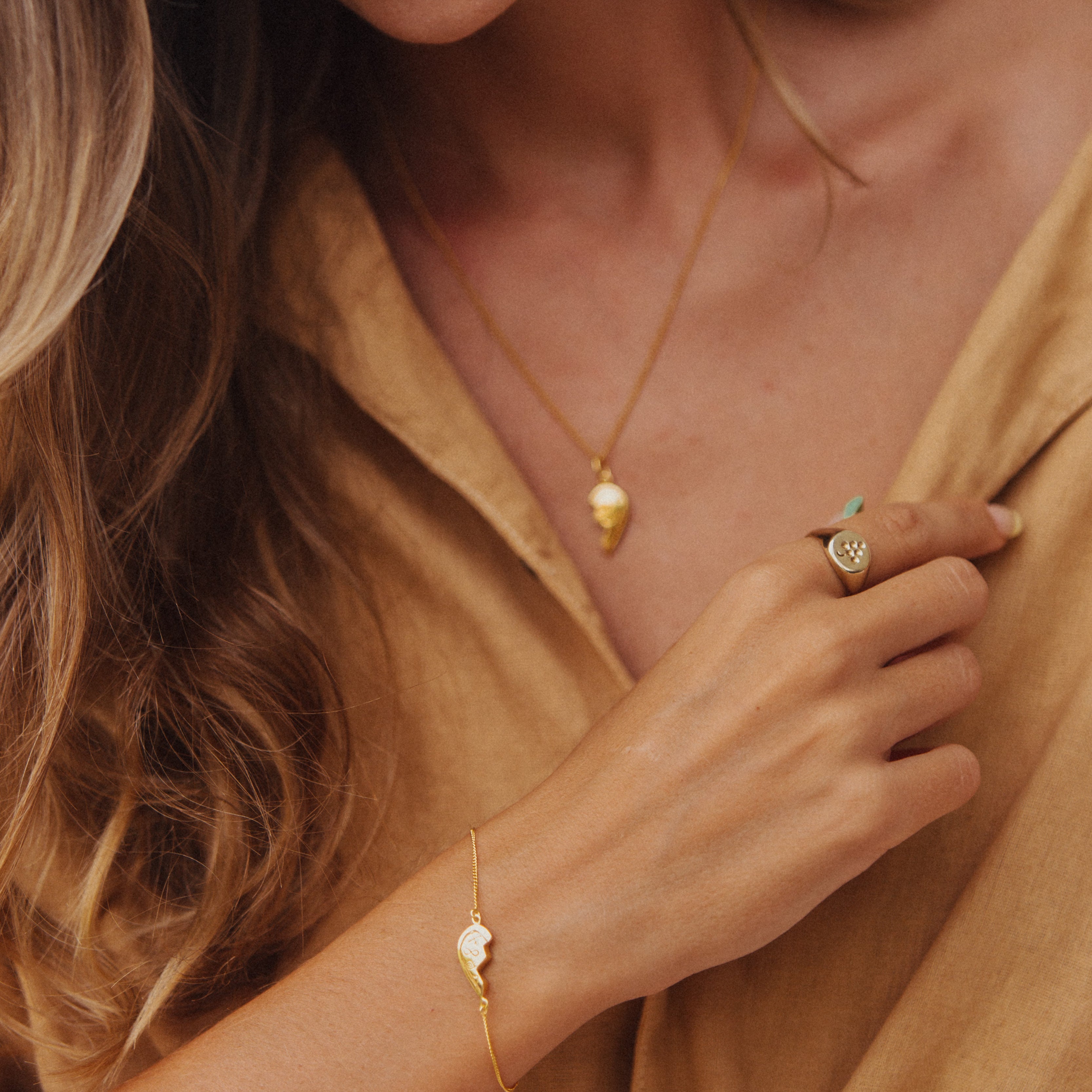 BFF Broken Heart Bracelet SET of 2 - Gold