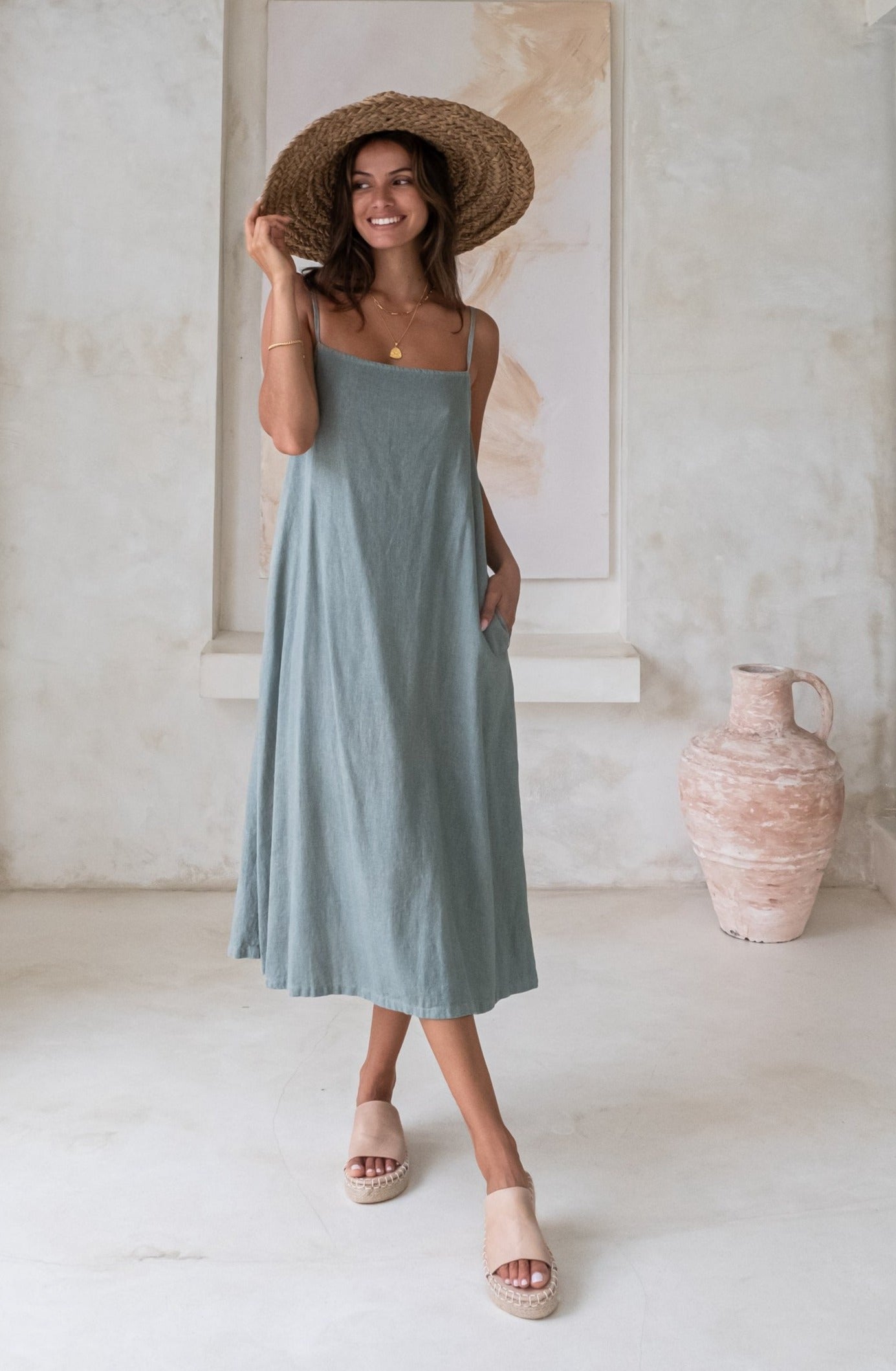 Daisy Dress - Sage *Organically Plant Dyed*