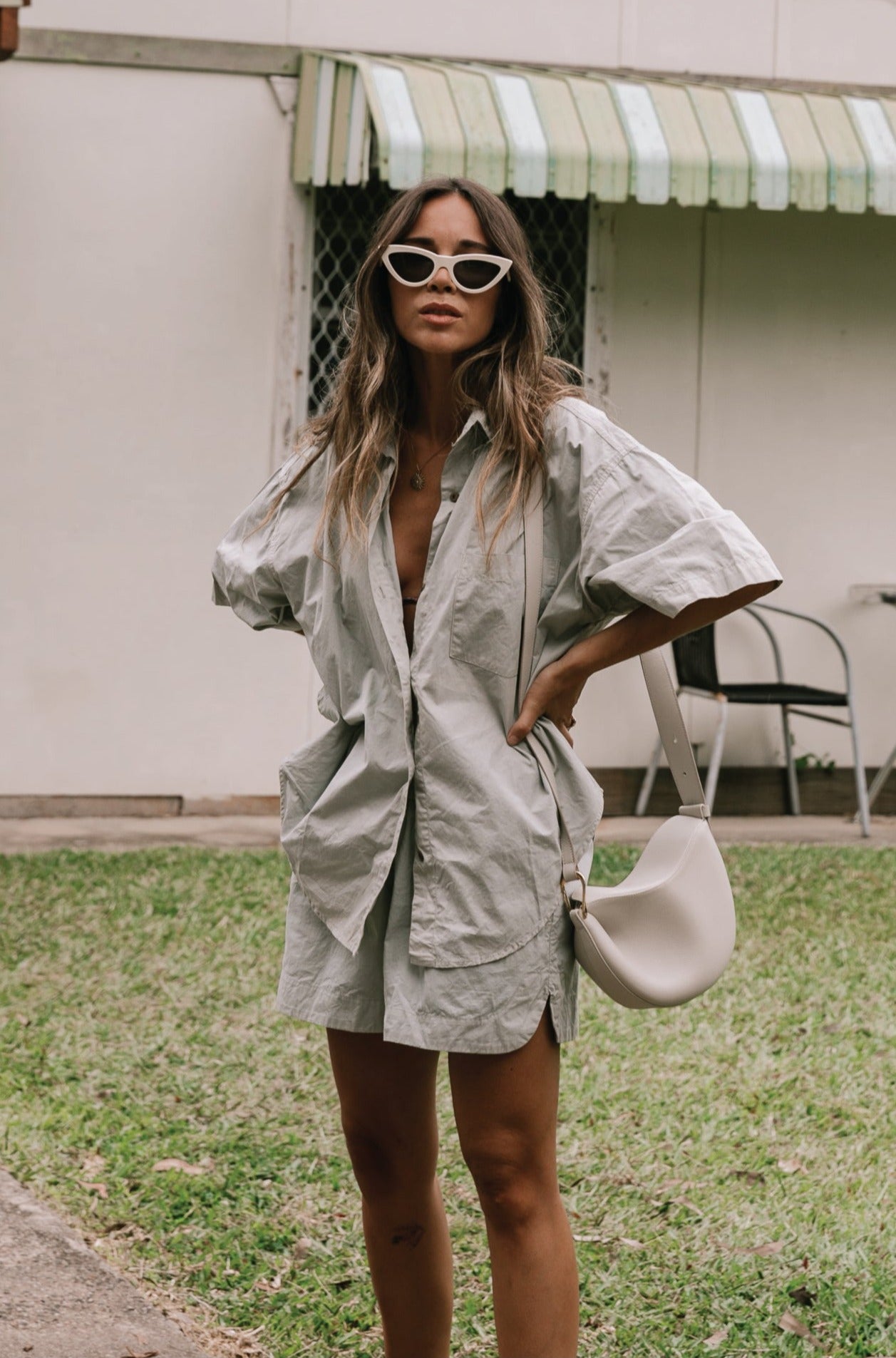 Jan Shirt - Organic Cotton - Sage *Organic Plant Dyed*