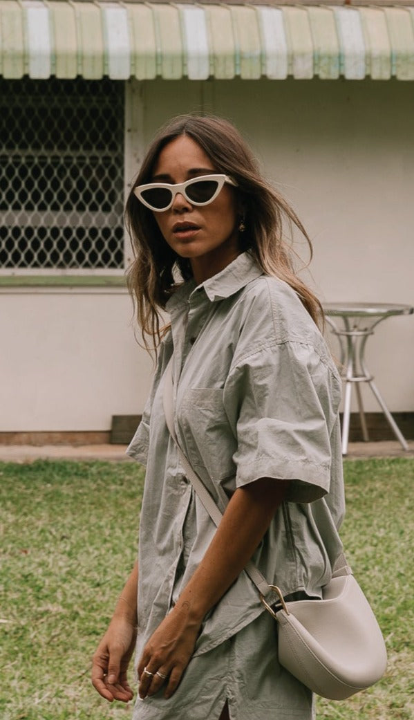 Jan Shirt - Organic Cotton - Sage *Organic Plant Dyed*