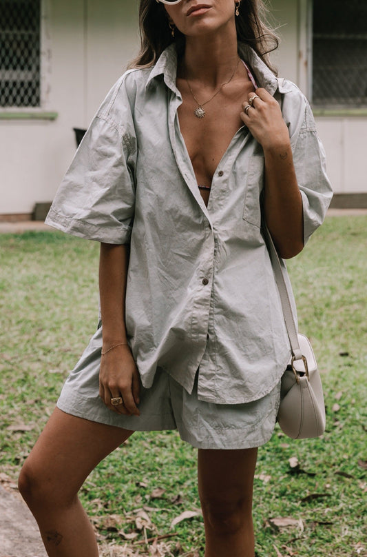 Jan Shirt - Organic Cotton - Sage *Organic Plant Dyed*