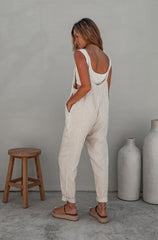 Ollie Overalls - Natural Sand Dune Stripe