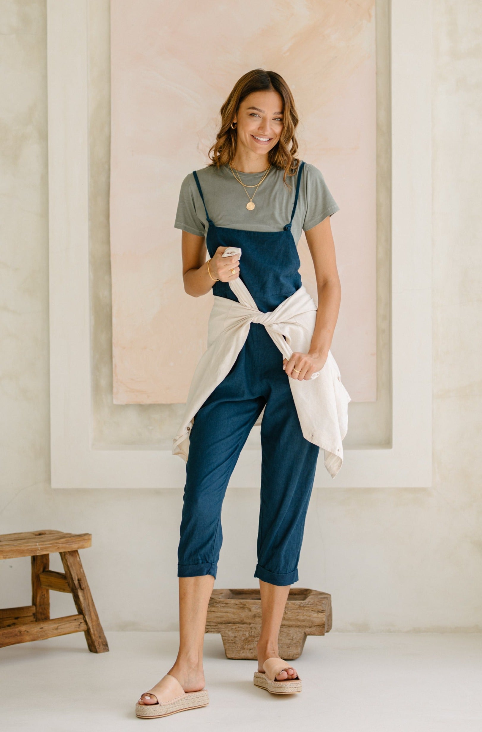 Ollie Overalls - Ocean Blue *Organic Plant Dyed*