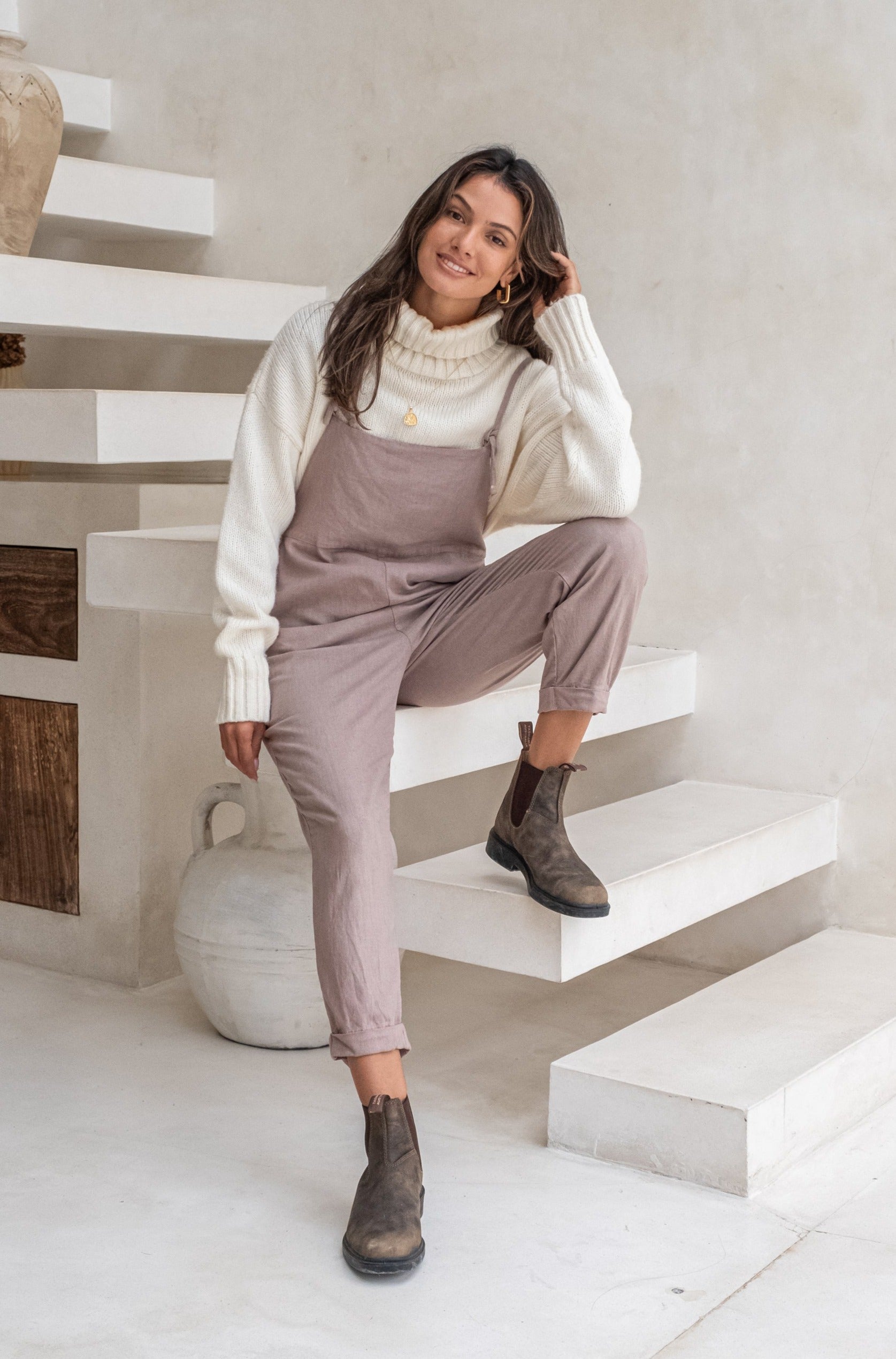 Ollie Overalls - Rosewood *Organic Plant Dyed*