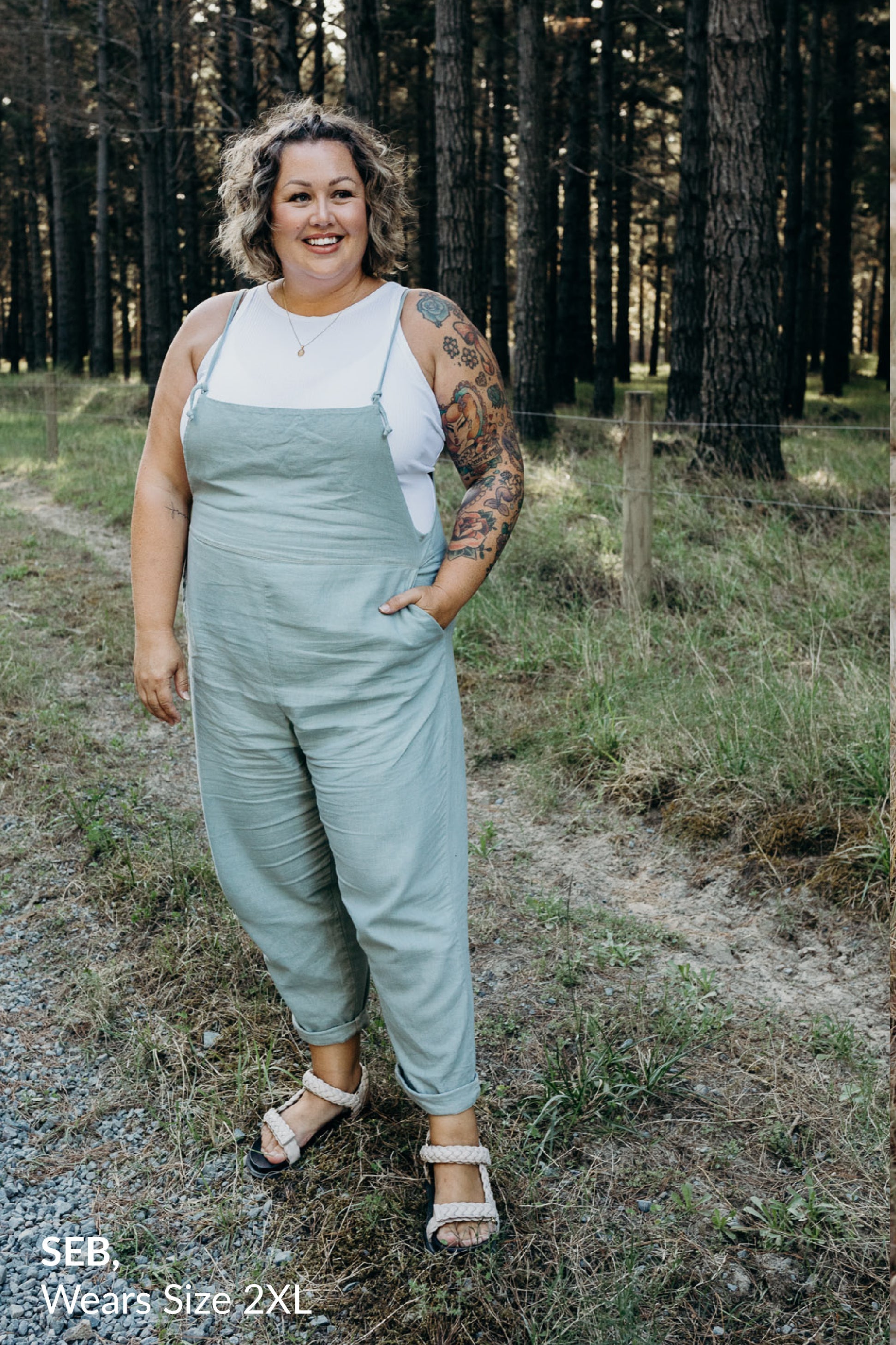 Ollie Overalls - Sage *Organic Plant Dyed*