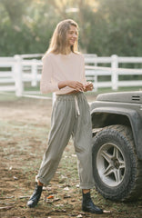 ORGANIC COTTON TOMMY TOP - Macadamia **Plant Dyed**