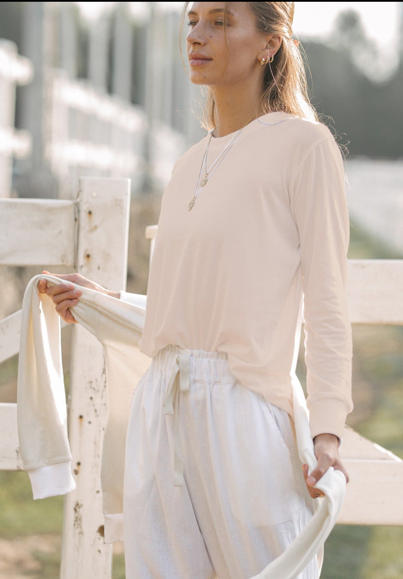 ORGANIC COTTON TOMMY TOP - Macadamia **Plant Dyed**