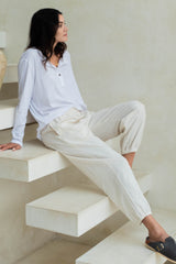ORGANIC COTTON HARVEY HENLEY - Coconut White
