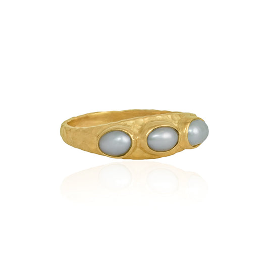 Polly Triple Pearl Ring - GOLD