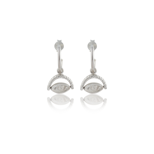 Protection Evil Eye Earrings - Silver