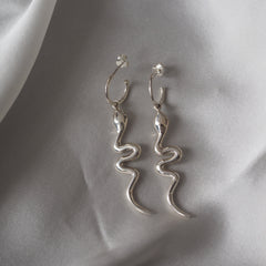 Snake 'Rebirth' Earrings - Silver