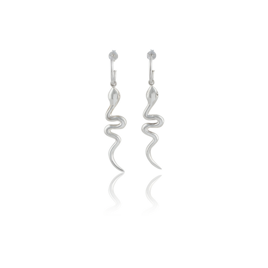 Snake 'Rebirth' Earrings - Silver