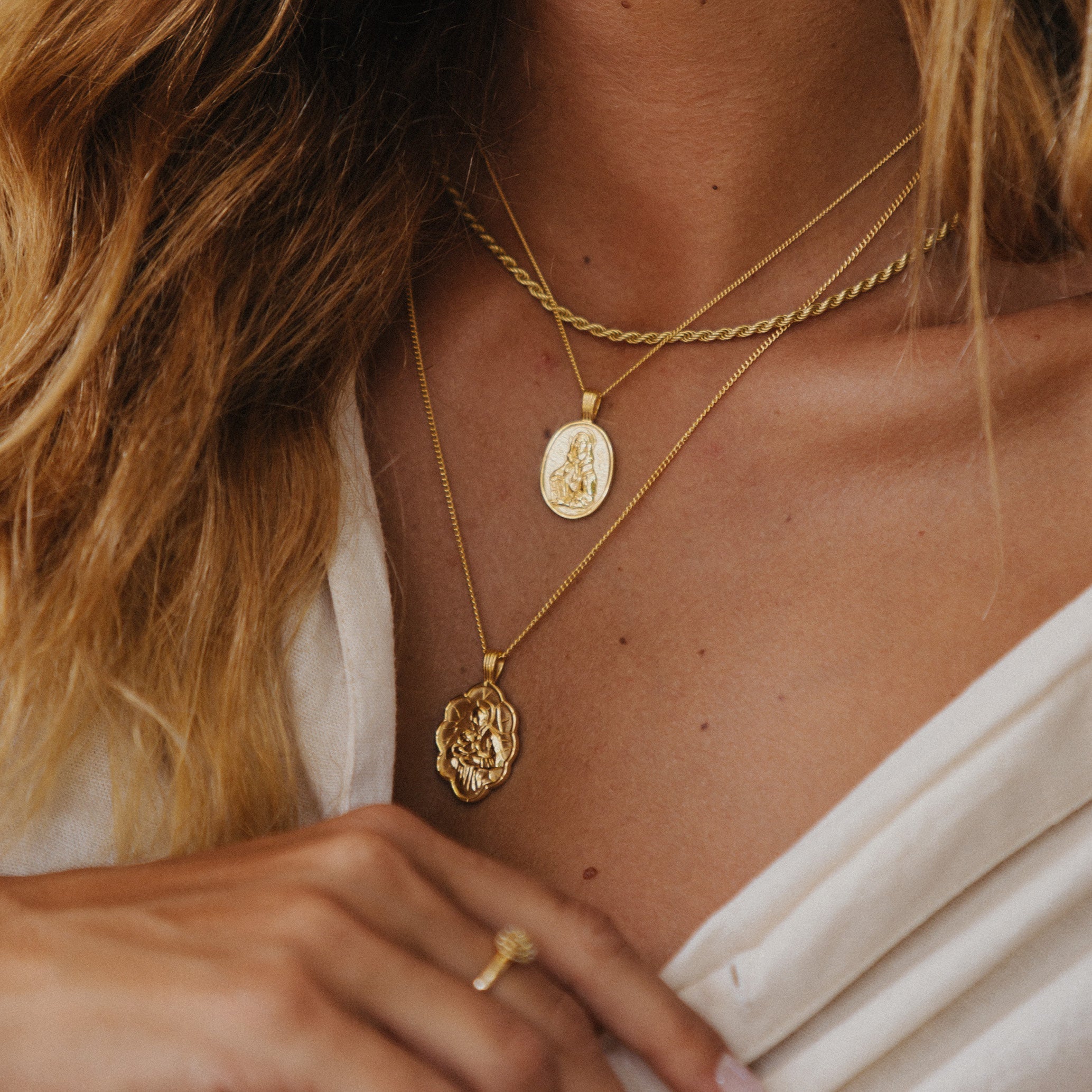 St Dymphna - Patron Saint of Anxiety Necklace - Gold