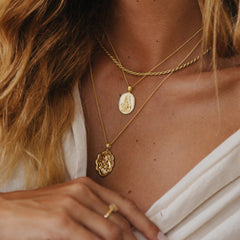 St Dymphna - Patron Saint of Anxiety Necklace - Gold