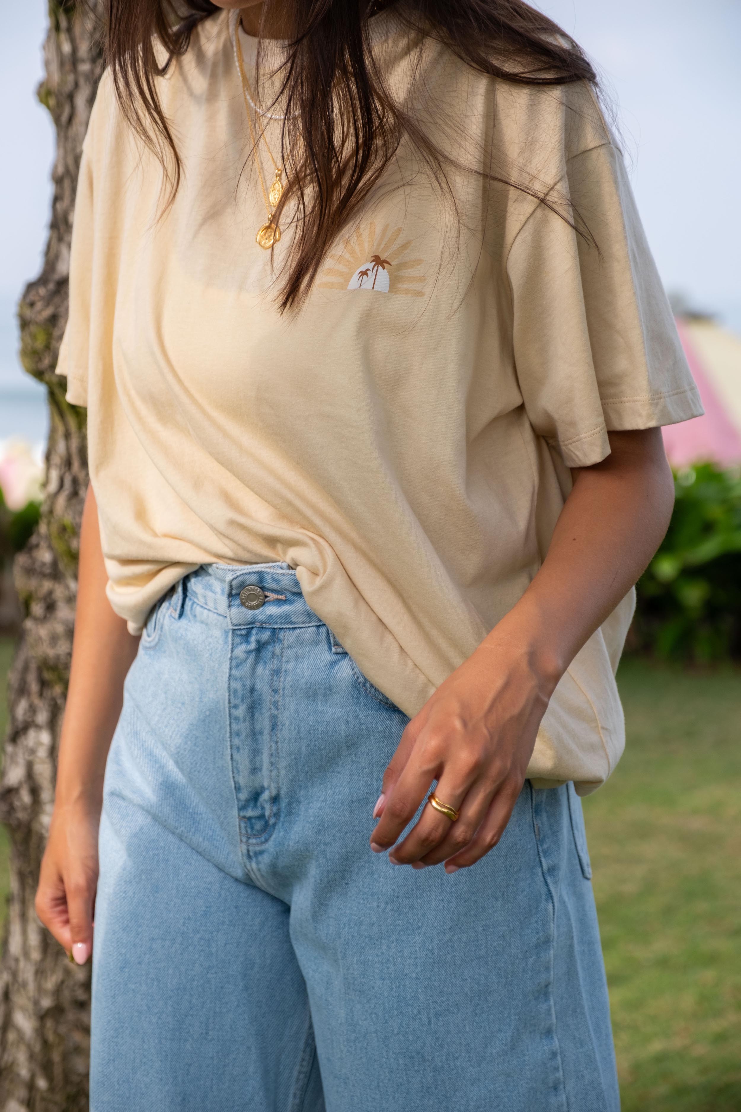 Sunshine Lagi Oversized Tee *Limited Edition* - Organic Cotton - Sand