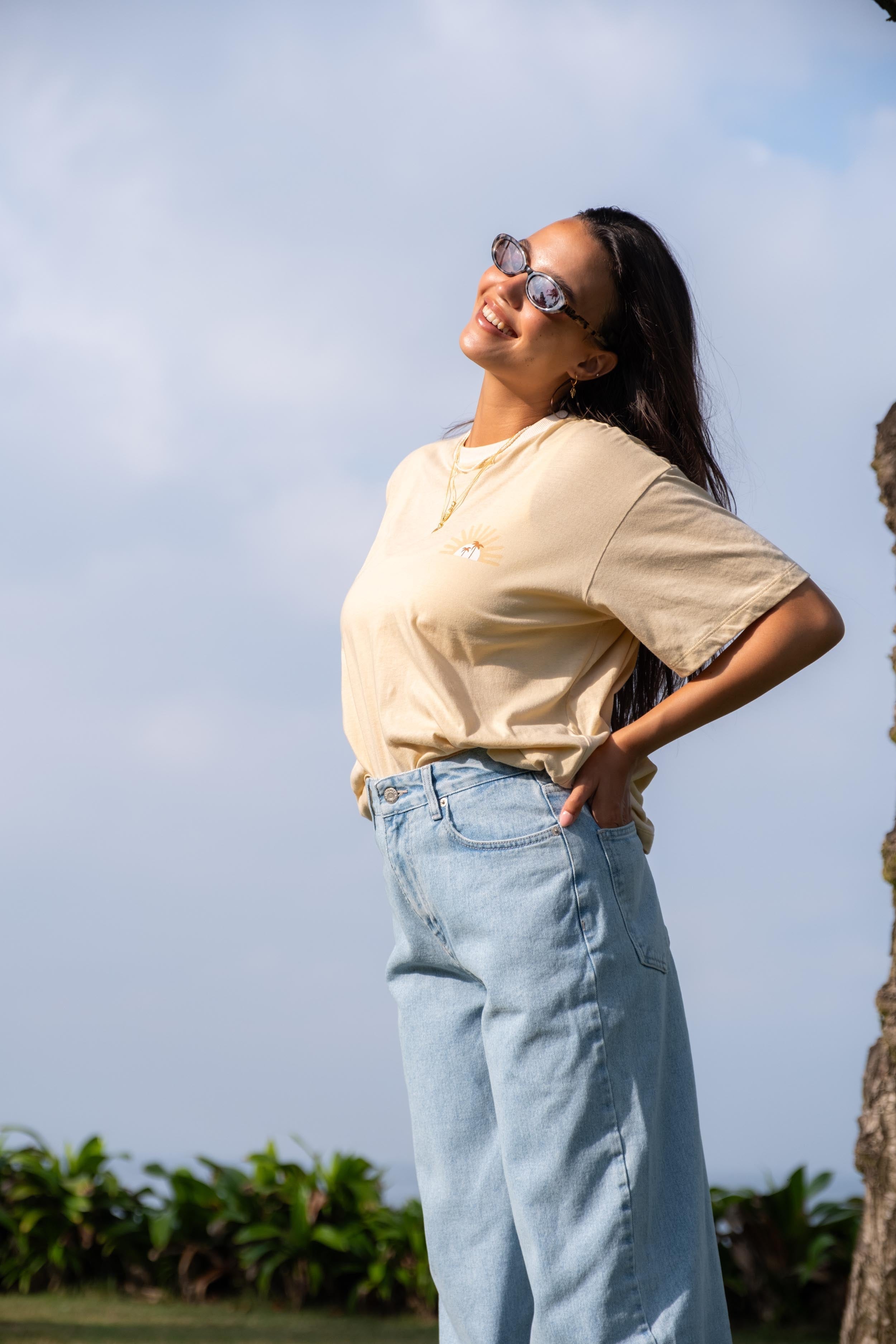 Sunshine Lagi Oversized Tee *Limited Edition* - Organic Cotton - Sand