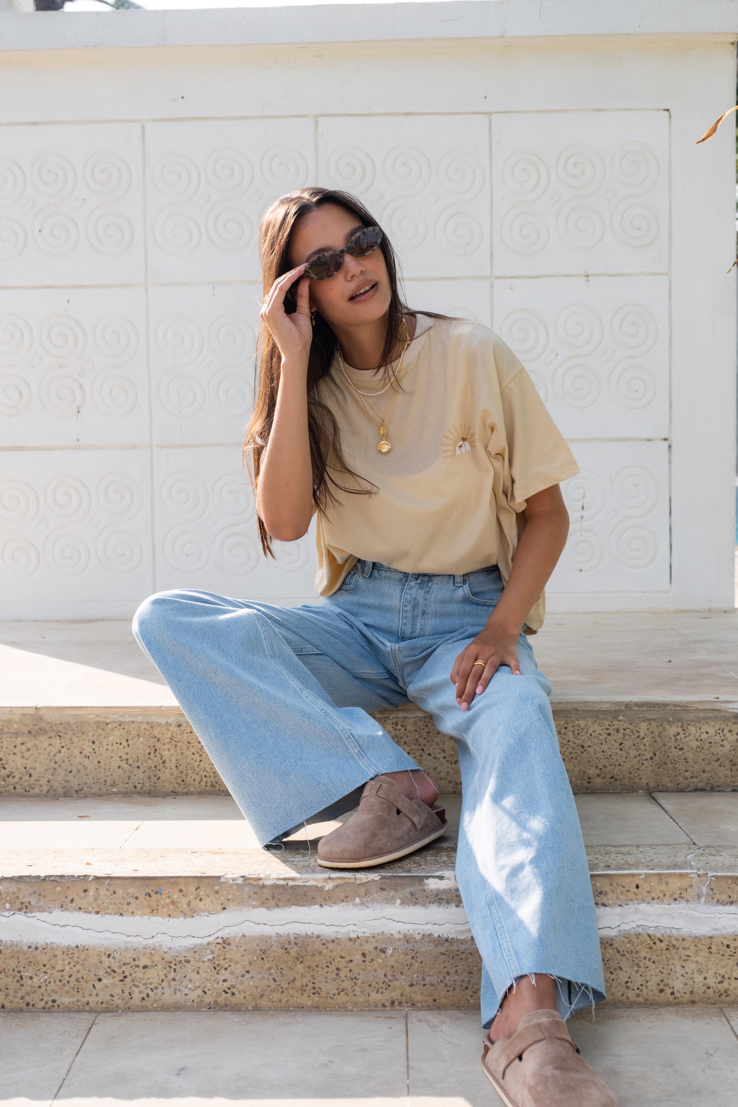 Sunshine Lagi Oversized Tee *Limited Edition* - Organic Cotton - Sand