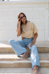 Sunshine Lagi Oversized Tee *Limited Edition* - Organic Cotton - Sand