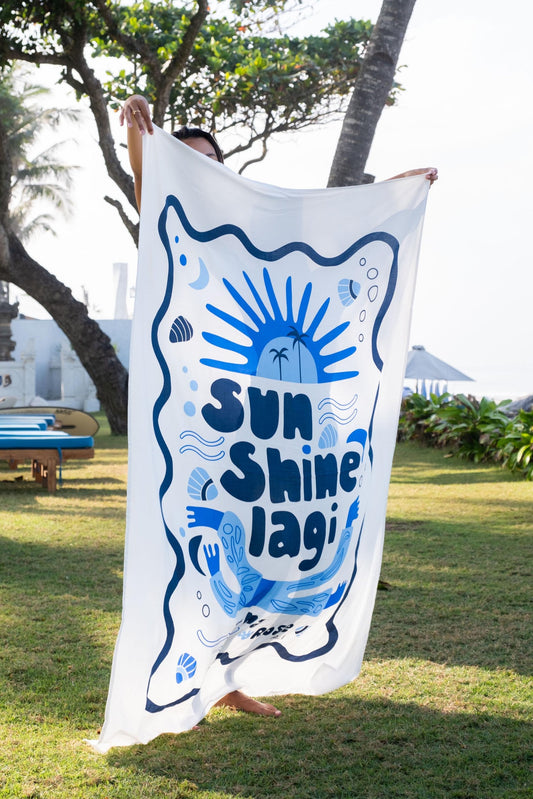 Sunshine Lagi Sarong *Limited Edition* - White & Blue