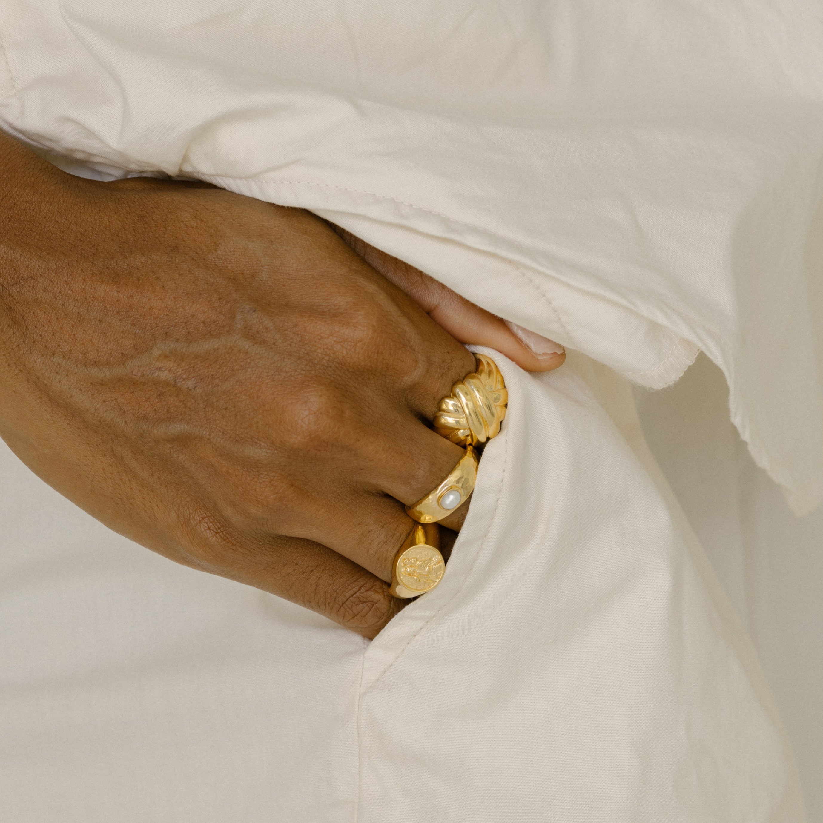 Tina Turner Plaited Ring - Gold