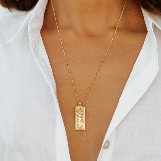 Freyja Goddess of Love Pendant Necklace - Gold