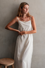 Daisy Dress - Natural Sand Dune Stripe