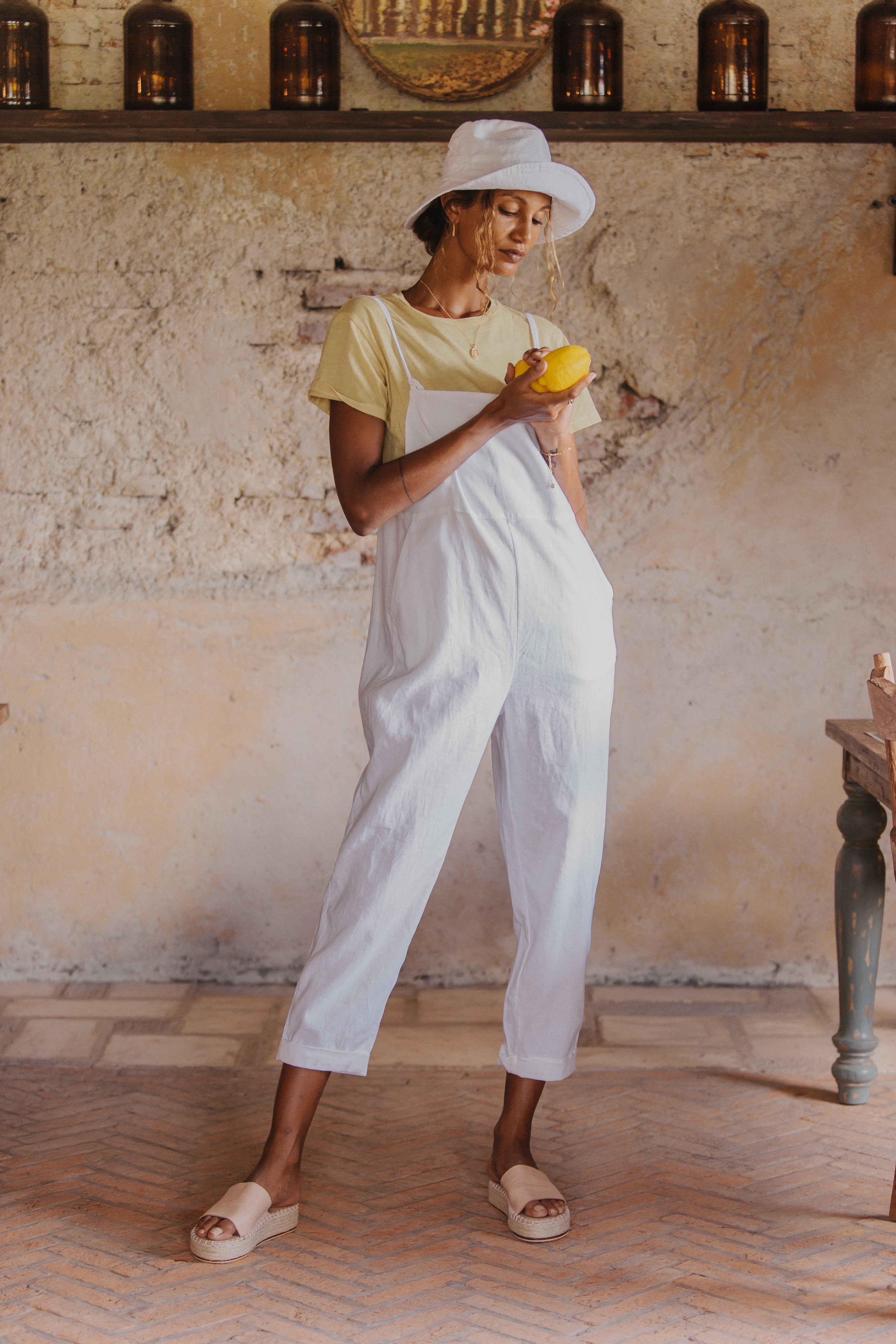 Ollie Overalls - Coconut White