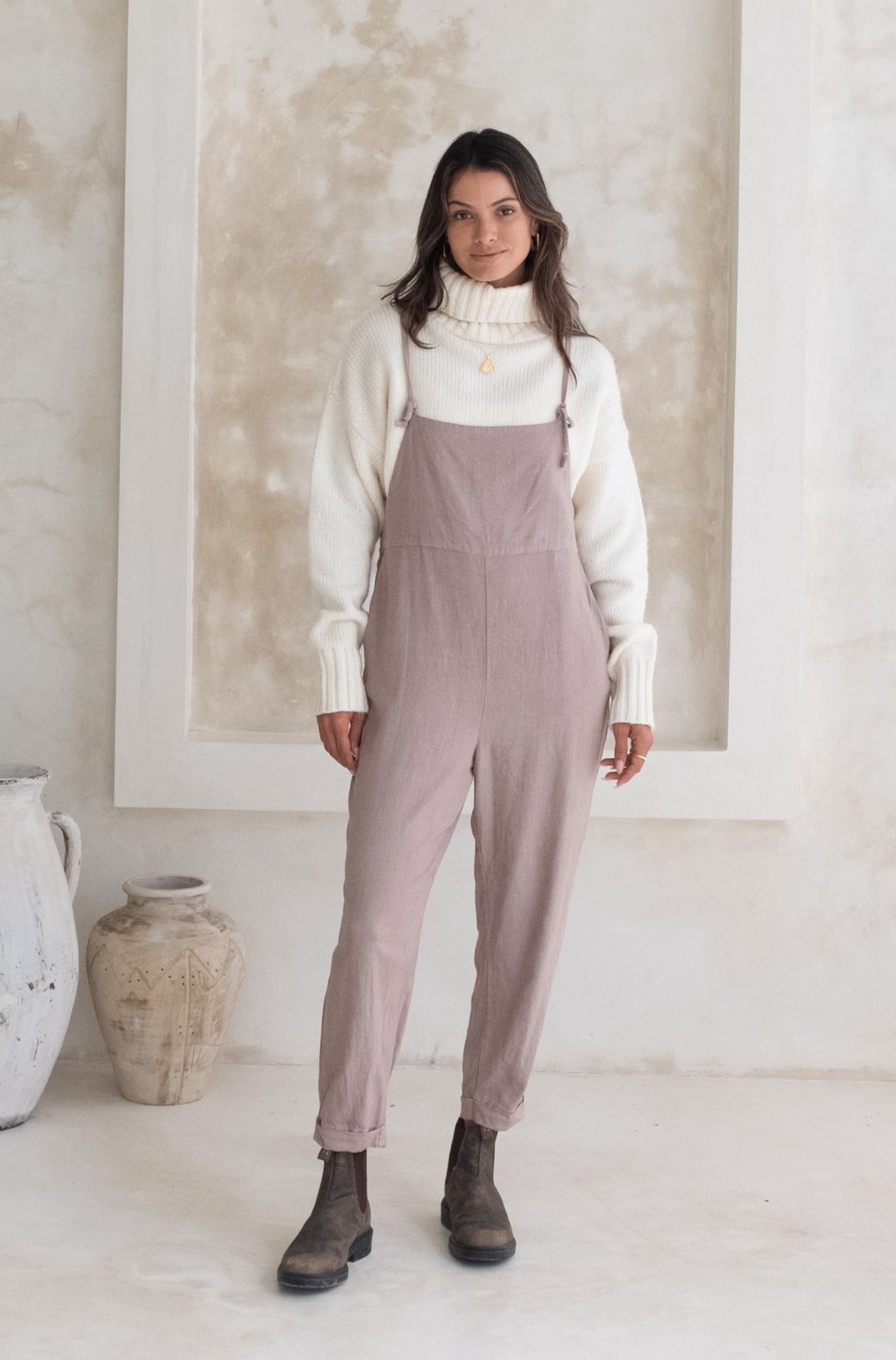 Ollie Overalls - Rosewood *Organic Plant Dyed*