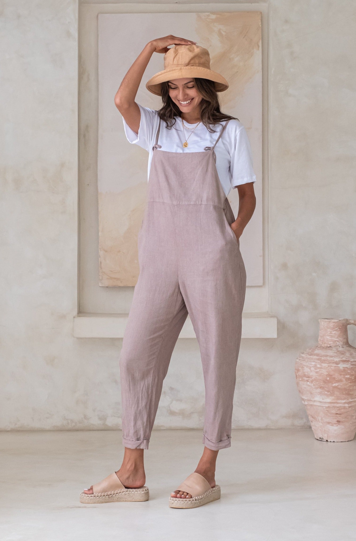 Ollie Overalls - Rosewood *Organic Plant Dyed*