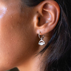 Protection Evil Eye Earrings -  Silver