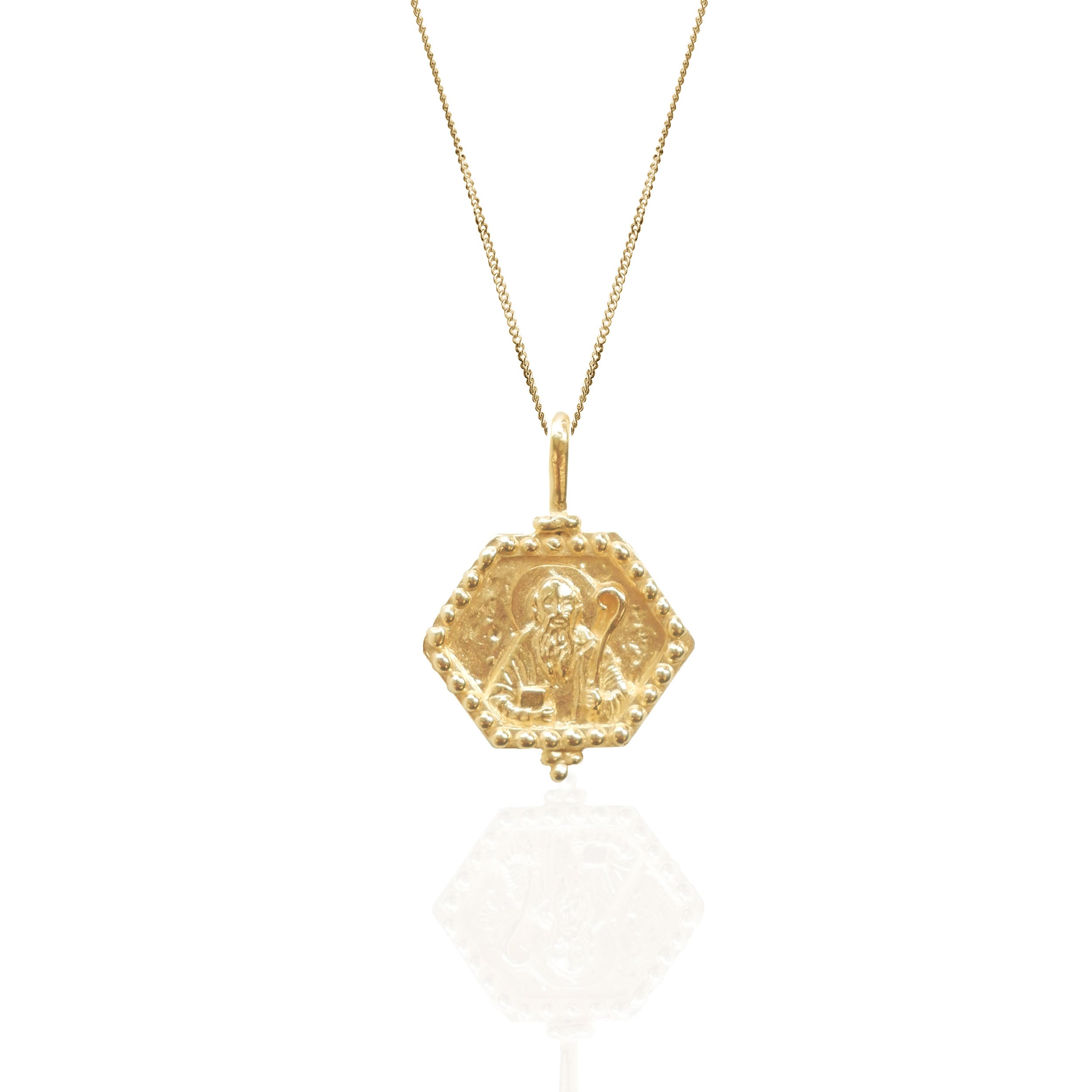 St Benedict - Patron Saint of Clarity, Calm & Peace - Gold